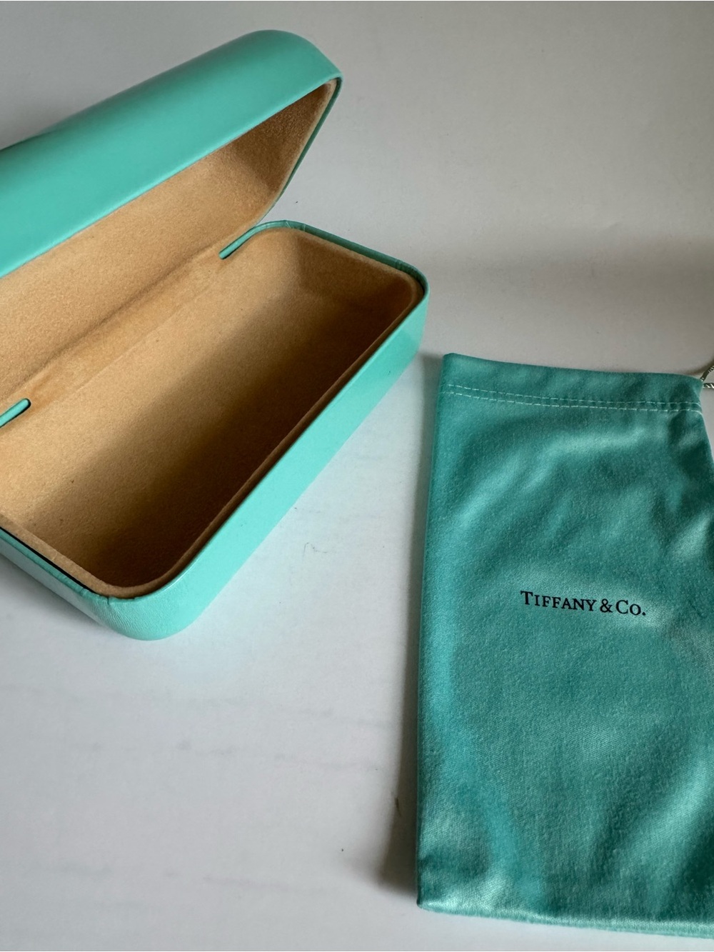 Tiffany Large Hard Shell Sunglasses or Glasses Case with Pouch